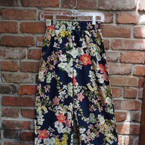 high waist floral print slinky pants with wide leg
